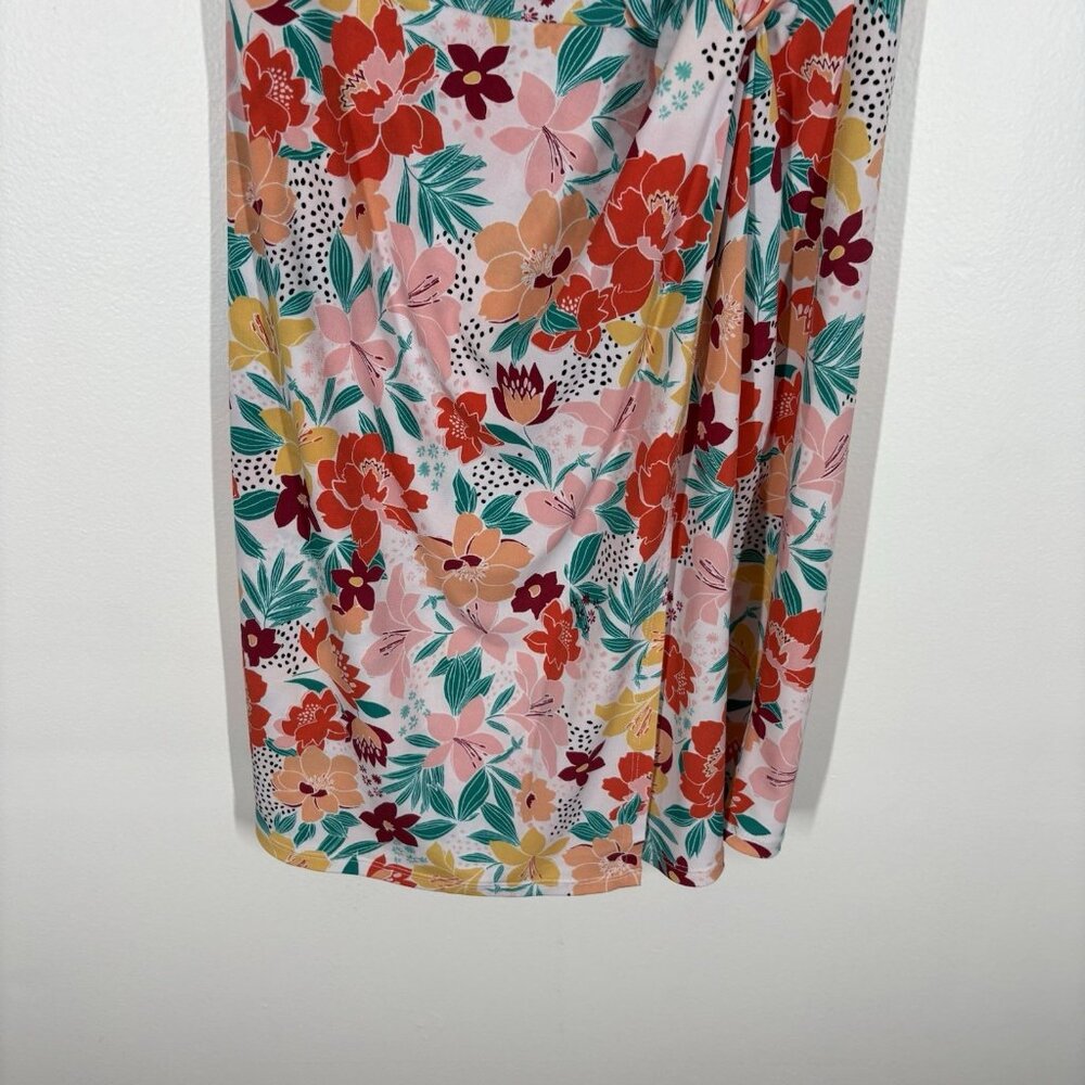 BCBGeneration Women S Tropical Colorful 2D Floral Surplice Mini Dress NWT - Picture 3 of 14